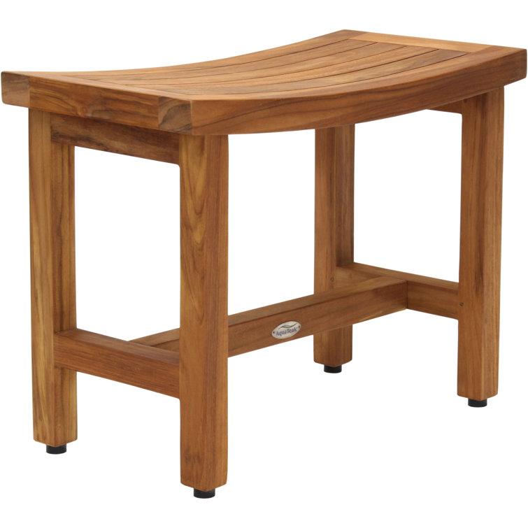 Sumba Lotus 24" Teak Shower Bench with Rubber Feet
