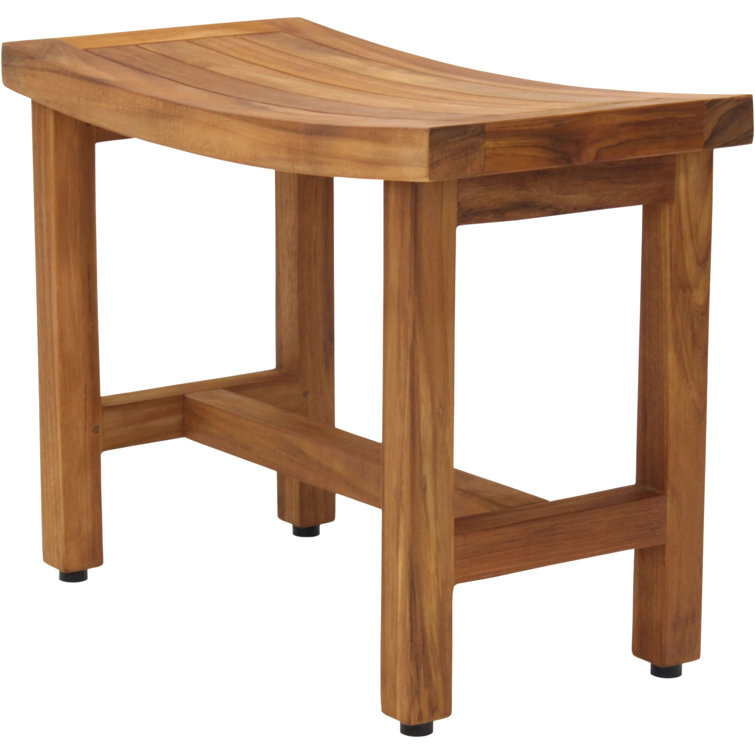 Sumba Lotus 24" Teak Shower Bench with Rubber Feet