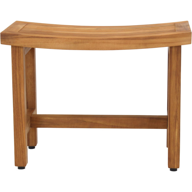 Sumba Lotus 24" Teak Shower Bench with Rubber Feet