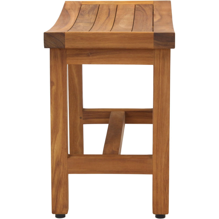Sumba Lotus 24" Teak Shower Bench with Rubber Feet