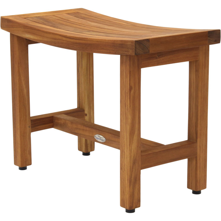 Sumba Lotus 24" Teak Shower Bench with Rubber Feet