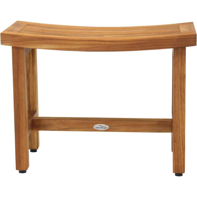 Sumba Lotus 24" Teak Shower Bench with Rubber Feet