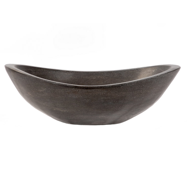 Honed Black Limestone Canoe Shaped Bathroom Sink
