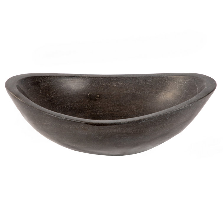 Honed Black Limestone Canoe Shaped Bathroom Sink