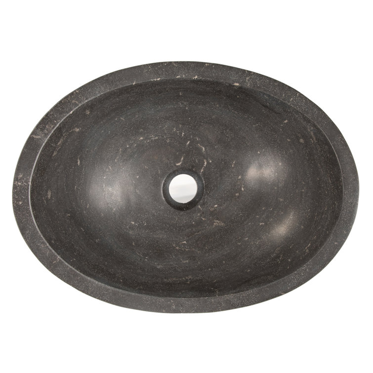 Honed Black Limestone Canoe Shaped Bathroom Sink
