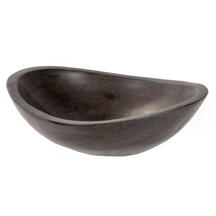 Honed Black Limestone Canoe Shaped Bathroom Sink
