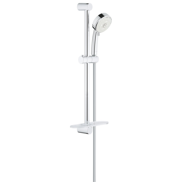 Chrome Adjustable Handheld Shower Head with Slide Bar