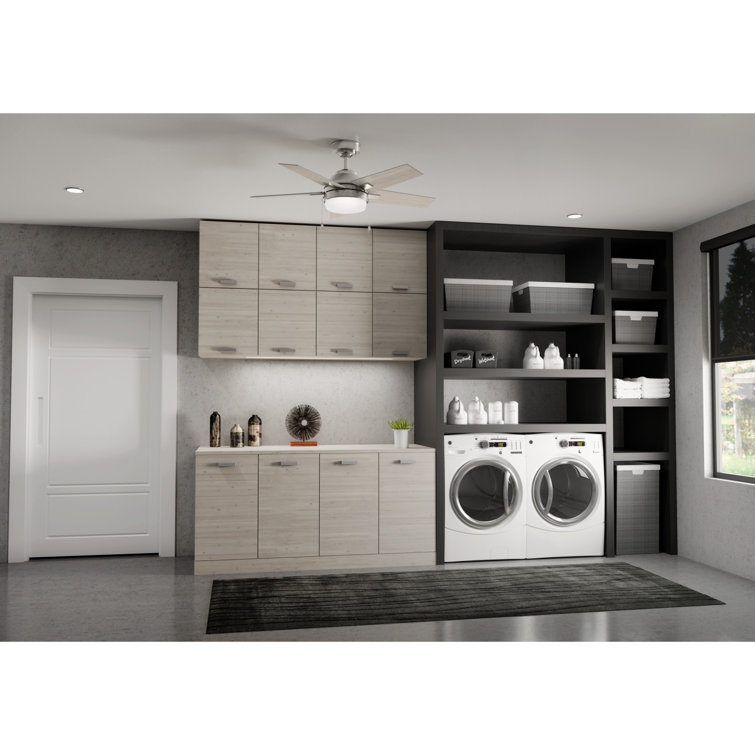 Hunter 44" Brushed Nickel Ceiling Fan with Light Gray Oak Blades
