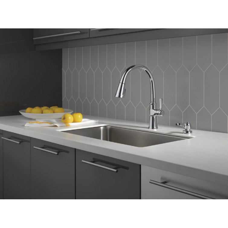 Spargo Chrome Pull-Down Kitchen Faucet with Soap Dispenser