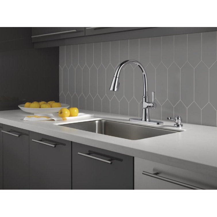 Spargo Chrome Pull-Down Kitchen Faucet with Soap Dispenser
