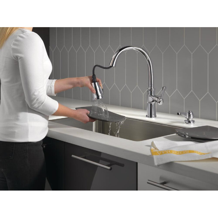 Spargo Chrome Pull-Down Kitchen Faucet with Soap Dispenser