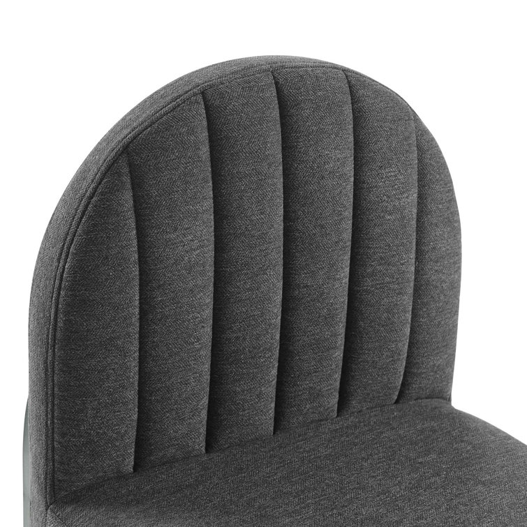 Gray Channel Tufted Upholstered Parsons Dining Chair