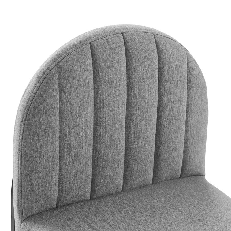 Isla Light Gray Upholstered Dining Side Chair with Black Metal Frame