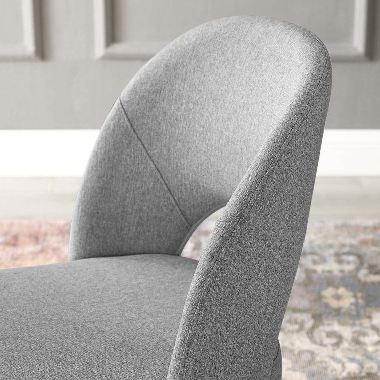 Elegant Mid-Century 33.5" Black and Light Gray Upholstered Side Chair