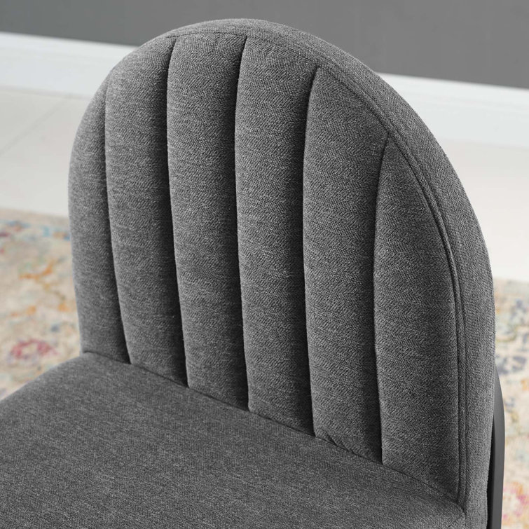Gray Channel Tufted Upholstered Parsons Dining Chair