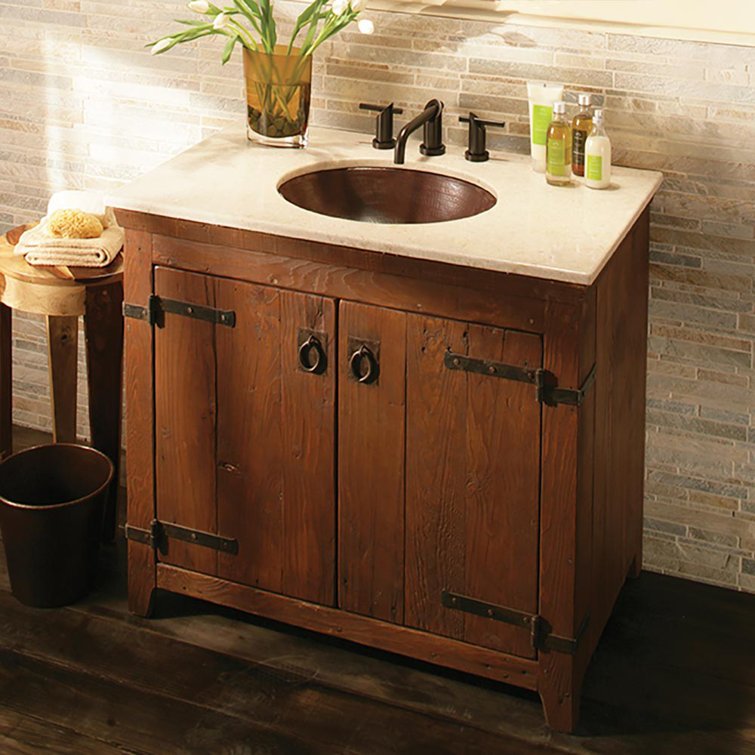 Chestnut Solid Wood 36" Americana Vanity Base, Handcrafted