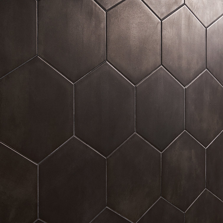 Eclipse Black Matte Porcelain Hexagon Floor and Wall Tile