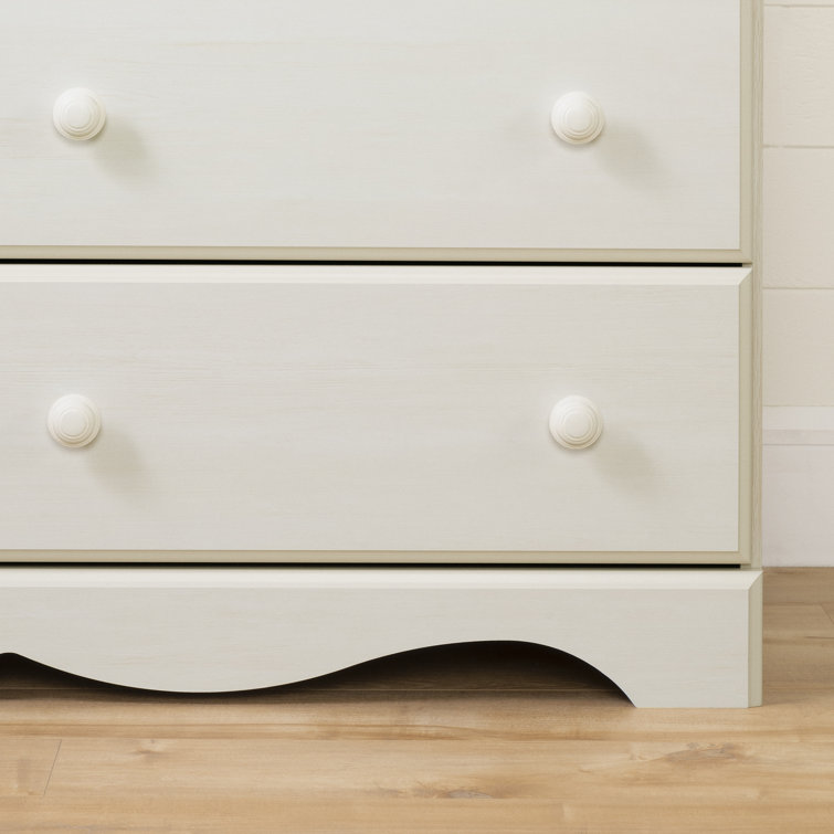 White Wash Coastal Double Dresser with Soft Close Drawers