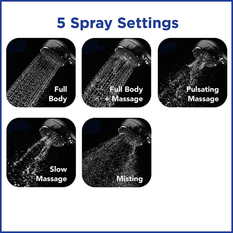 Waterpik Chrome 5-Setting Handheld Showerhead with Pulse