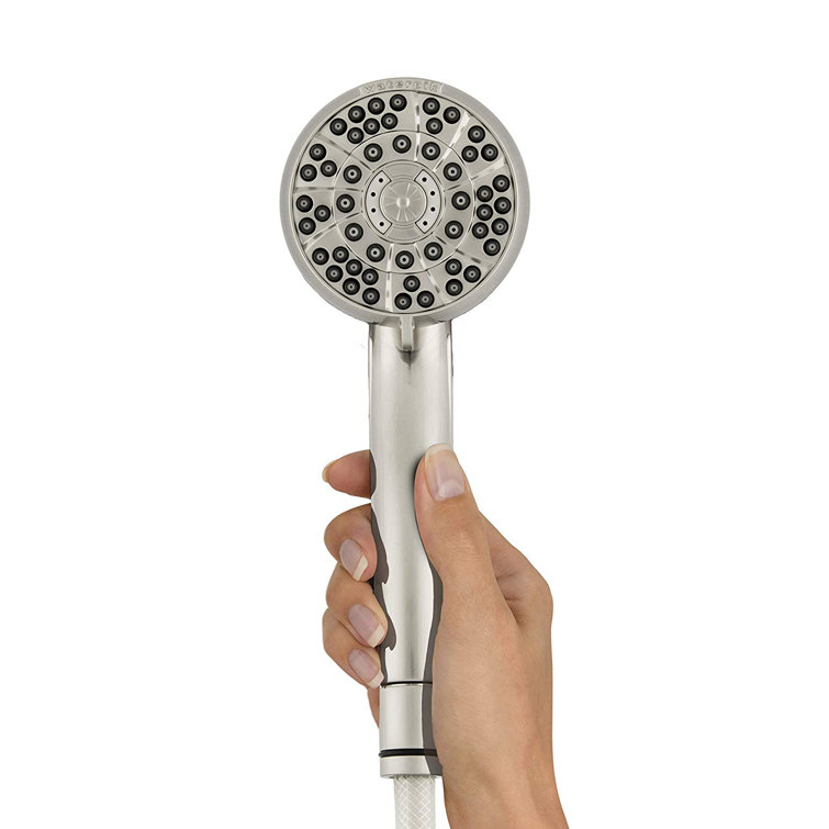 Brushed Nickel 6-Setting Handheld Showerhead with PowerPulse Massage