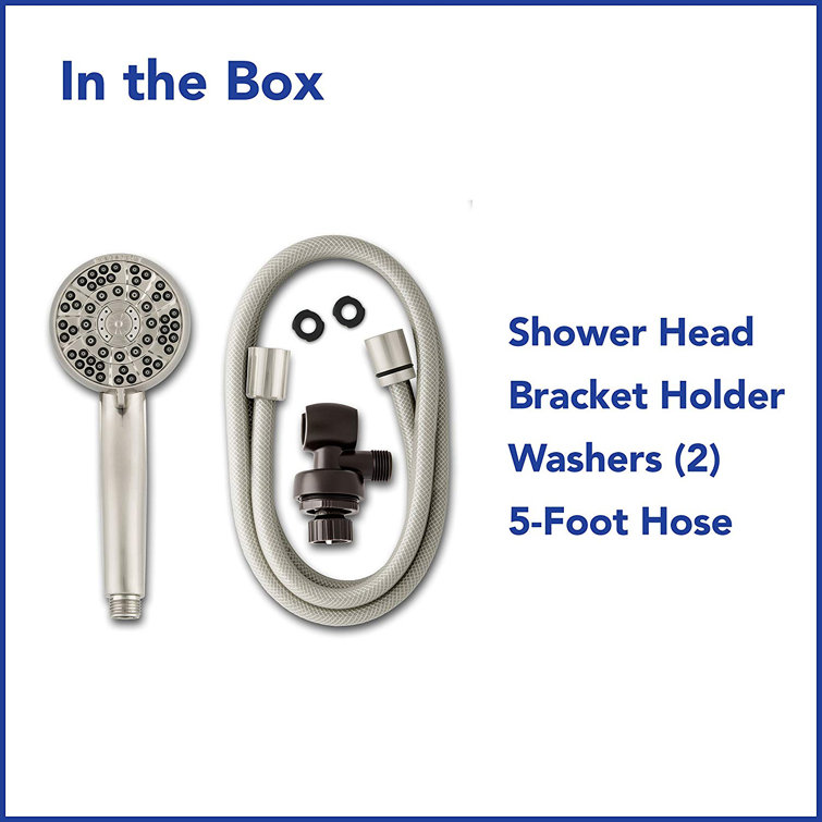 Brushed Nickel 6-Setting Handheld Showerhead with PowerPulse Massage