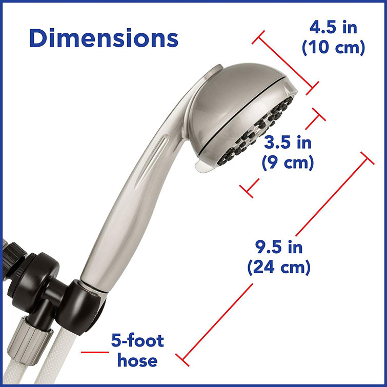 Brushed Nickel 6-Setting Handheld Showerhead with PowerPulse Massage