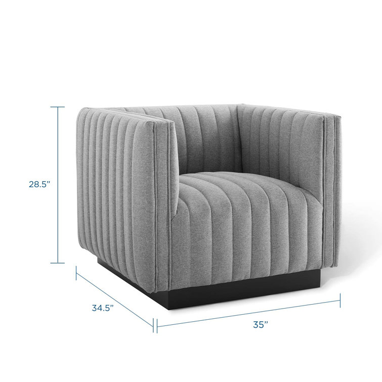 Elegant Light Gray Velvet Wood Base Accent Chair
