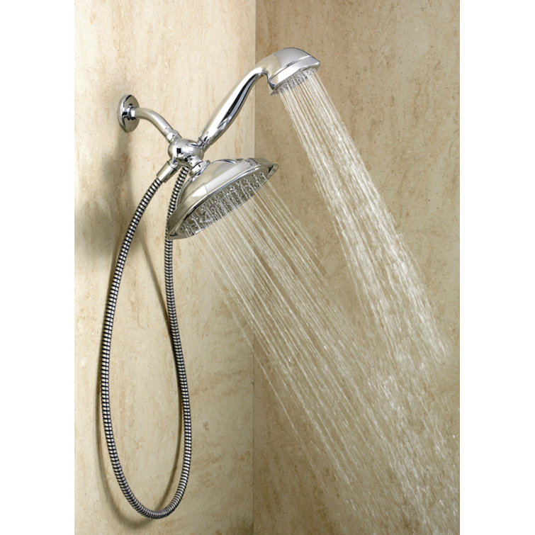 Chrome 9-Inch Rain Shower Head with Handheld Sprayer
