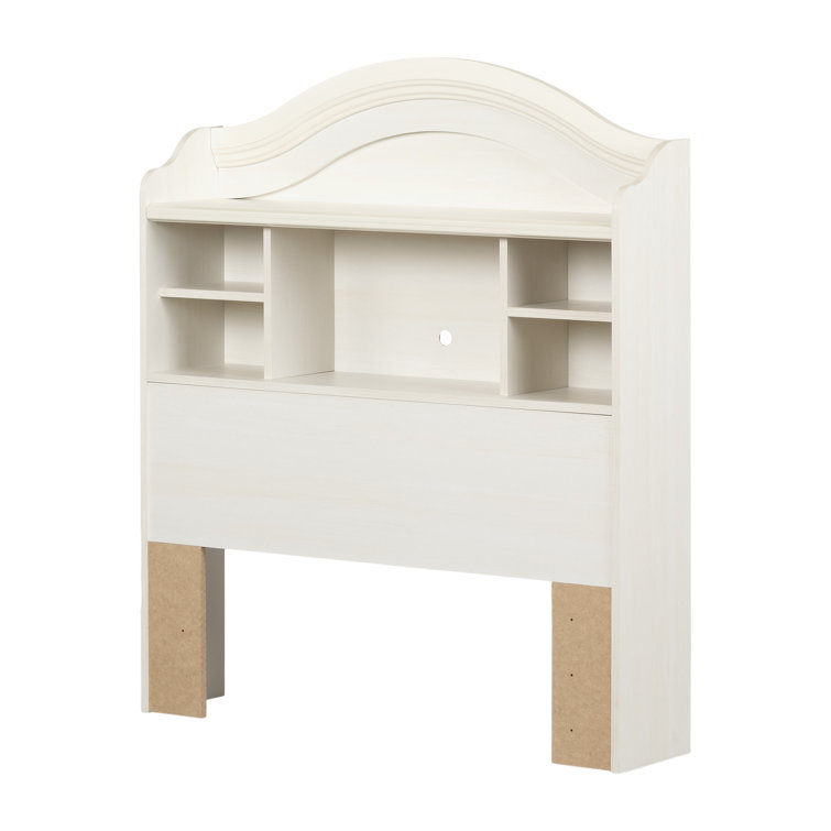 Twin Blueberry Wood Bookcase Headboard with Storage