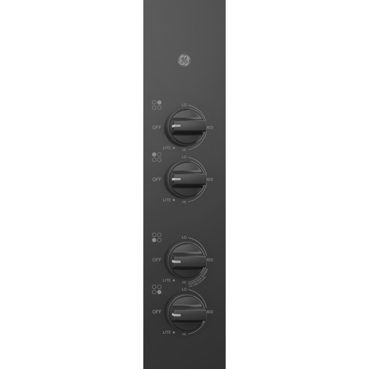 30" Black Stainless Steel 4 Burner Gas Cooktop