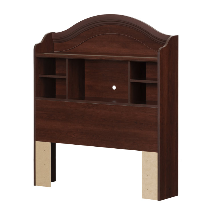 Twin Blueberry Wood Bookcase Headboard with Storage