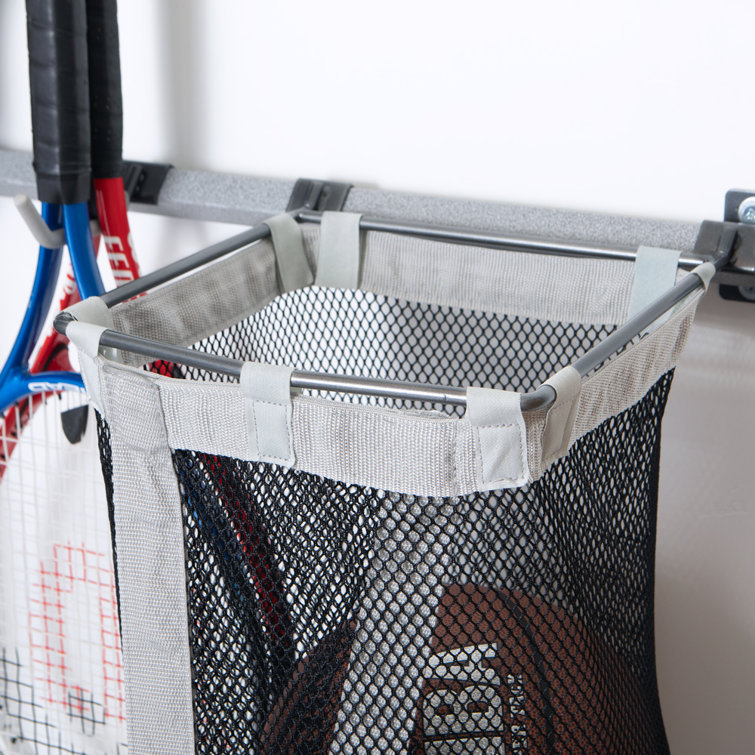 Heavy Duty Steel Wall Mounted Sports Storage Rack with Hooks