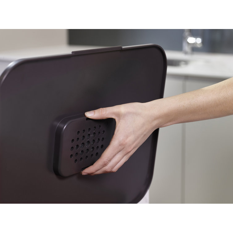 Graphite Dual Compartment Kitchen Trash and Recycling Bin