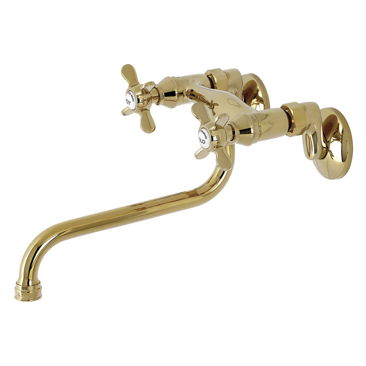 Essex Polished Brass Two-Handle Wall Mounted Bathroom Faucet