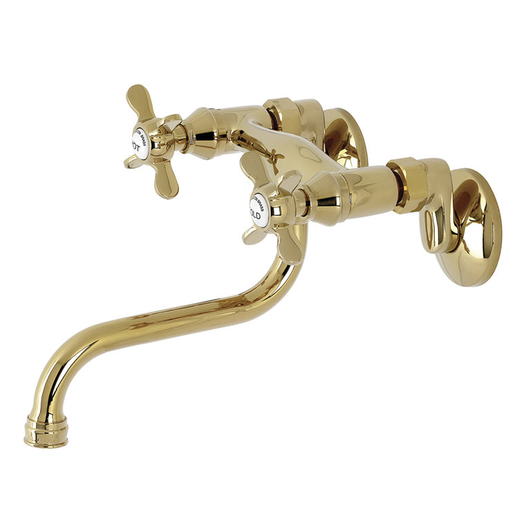 Essex Polished Brass Two-Handle Wall Mount Bathroom Faucet