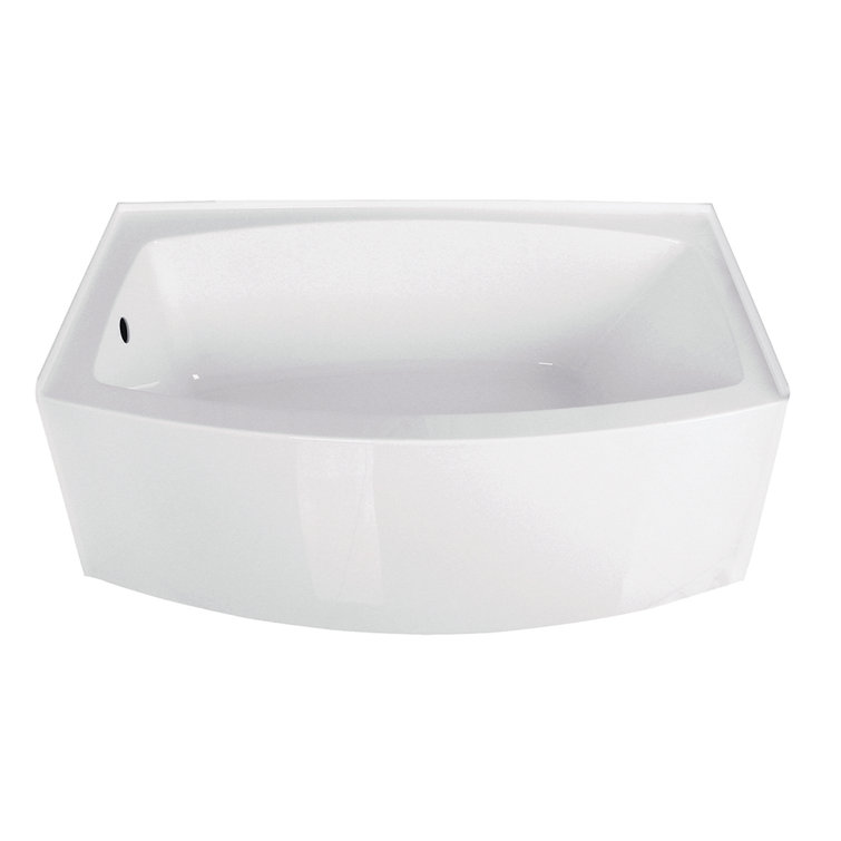Aqua Eden 60-Inch White Acrylic Alcove Bathtub with Left Drain