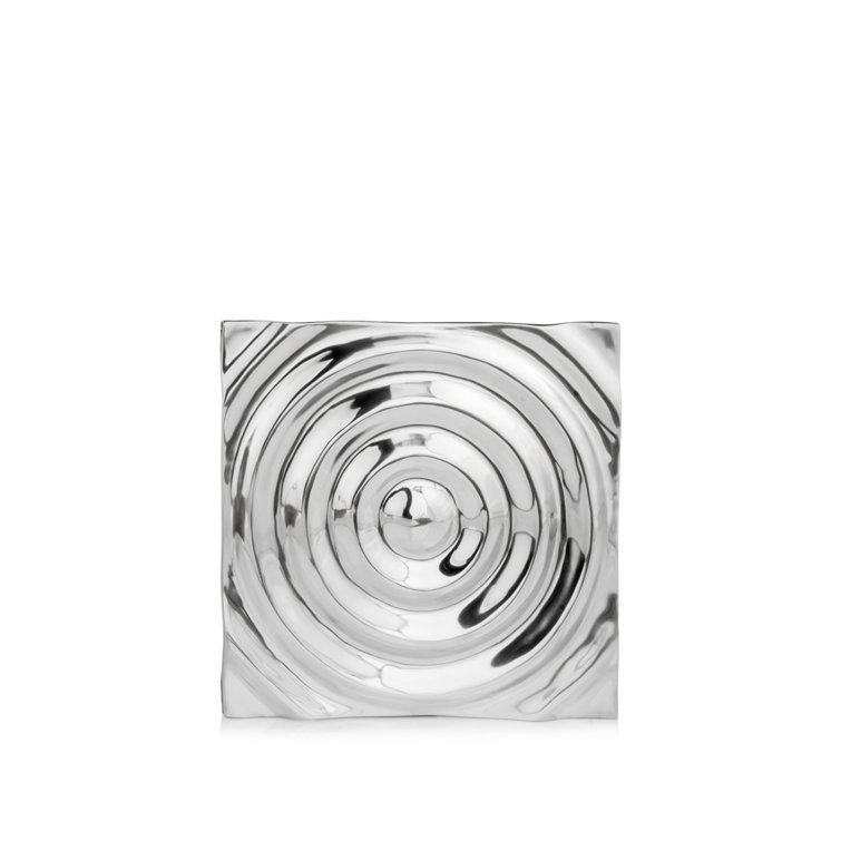 Sadat 12" Silver Buffed Aluminum Rippled Wall Tile