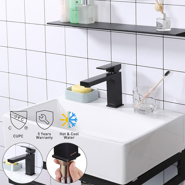 Oil Rubbed Bronze Single Handle Bathroom Faucet with Square Nut