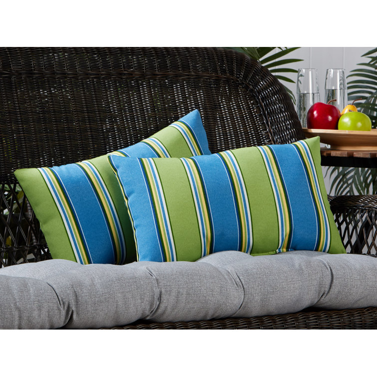 Cayman Stripe Rectangular Outdoor Throw Pillows Set