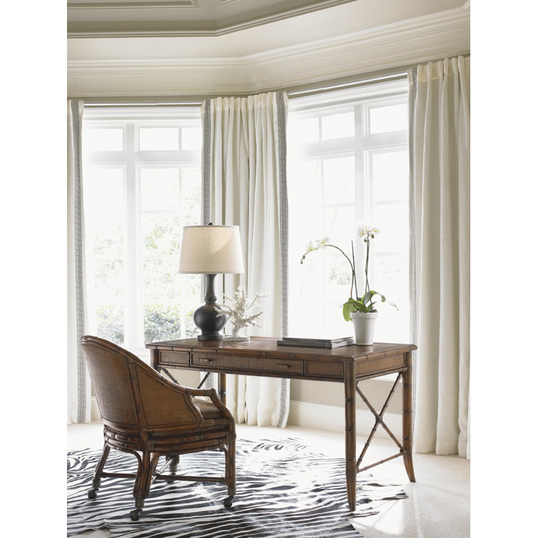Transitional Brown Home Office Desk with Drawer - 54" Width