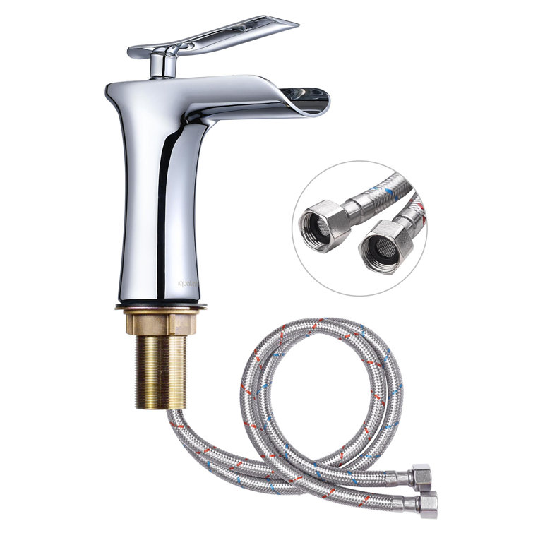 Chrome Waterfall Single-Handle Bathroom Faucet