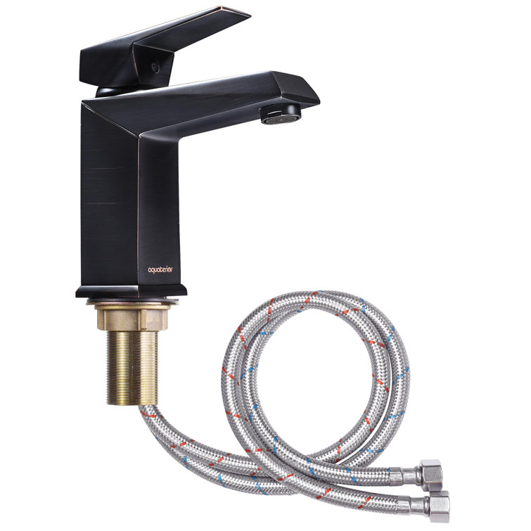 Oil Rubbed Bronze Single Handle Square Bathroom Faucet