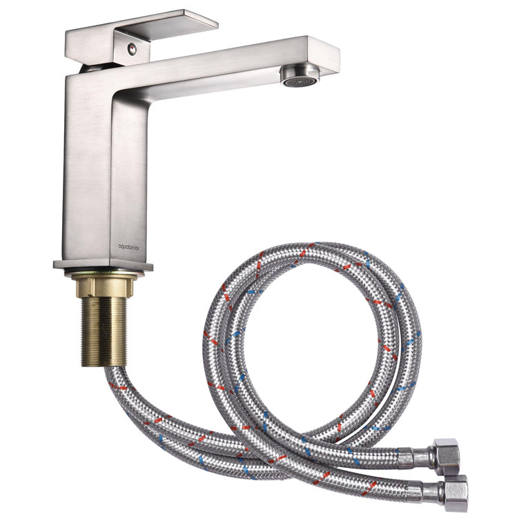 Brushed Nickel Single-Handle Square Bathroom Faucet