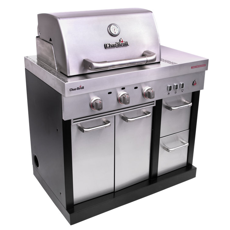 Stainless Steel 3-Burner Infrared Gas Grill with Storage