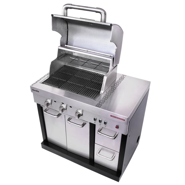 Stainless Steel 3-Burner Infrared Gas Grill with Storage