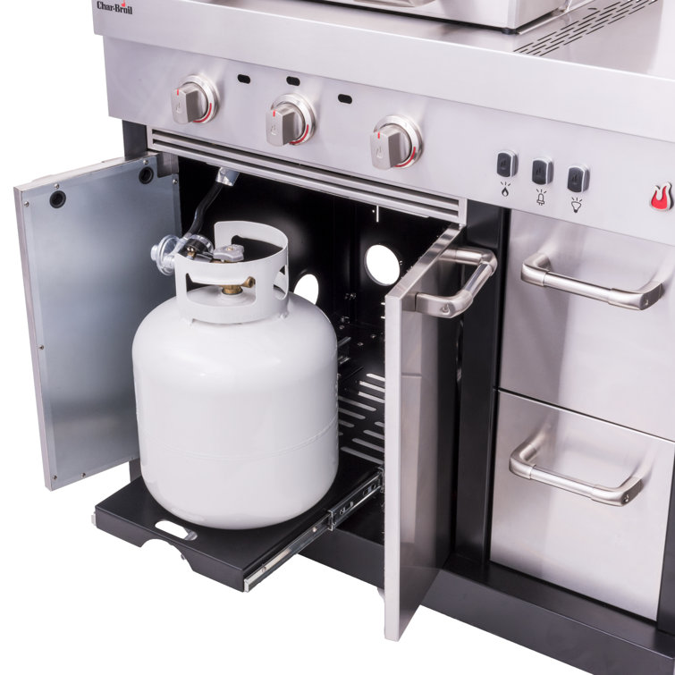 Stainless Steel 3-Burner Infrared Gas Grill with Storage
