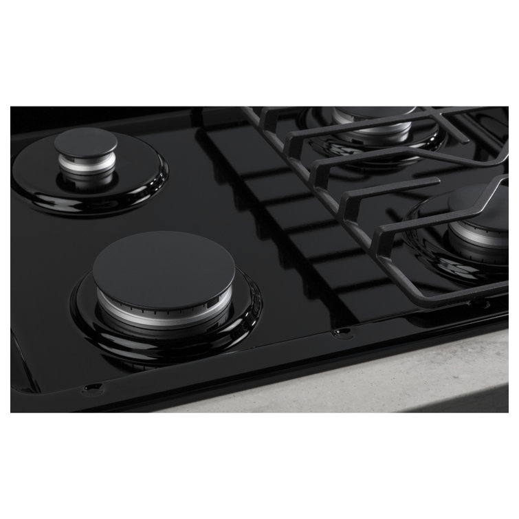 30" Black Stainless Steel 4 Burner Gas Cooktop