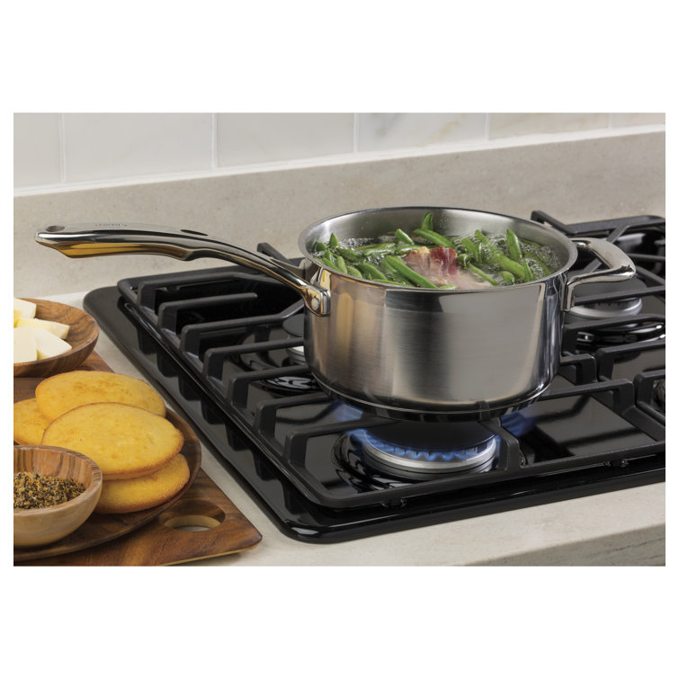 30" Black Stainless Steel 4 Burner Gas Cooktop