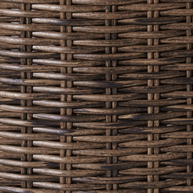 Brown Round Aluminum and Wicker Gas Fire Pit Table