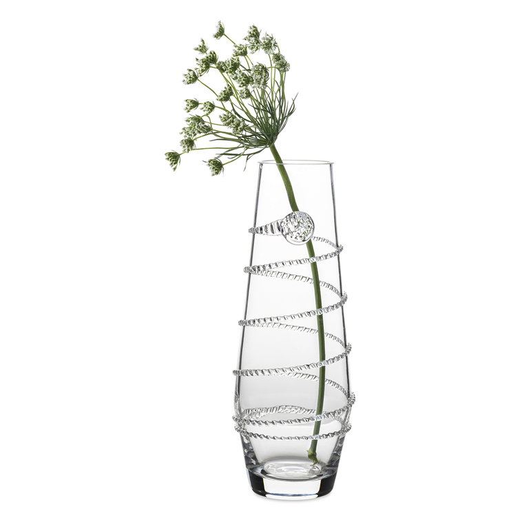 Clear Glass Swirl Embellished Table Vase Set